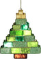 Ornament kerstbal Blokken Glas Groen 12.1 cm