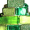 Ornament kerstbal Blokken Glas Groen 12.1 cm