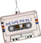 Ornament kerstbal Cassetteband Glas Wit 10.5 cm