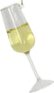 Ornament kerstbal Champagneglas Wit 12 cm