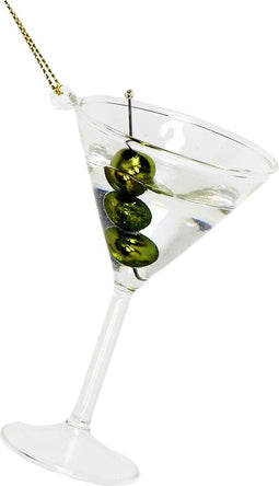 Ornament kerstbal Cocktail Martini Glas Helder 10.5 cm