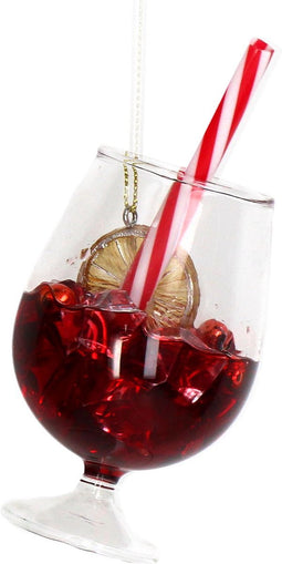 Ornament kerstbal Cocktail Zoet Glas Rood 11.5 cm