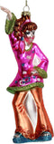 Ornament kerstbal Dancing Lady Glass Multi 16.5 cm