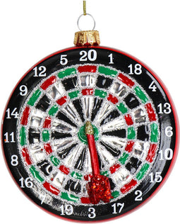 Ornament kerstbal Dartbord Glas Multi 12.2 cm