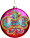 Ornament kerstbal Disc Groovy Glas Roze 10.8 cm