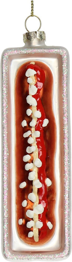 Ornament kerstbal Frikandel Glas Multi 12.8 cm