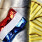 Ornament kerstbal Haring Glas Multi 10.9 cm