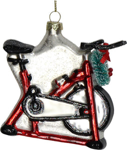 Ornament kerstbal Hometrainer Glas Rood 10.2 cm