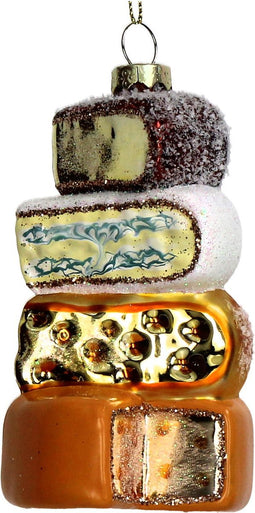 Ornament kerstbal Kaasglas Multi 11.4 cm