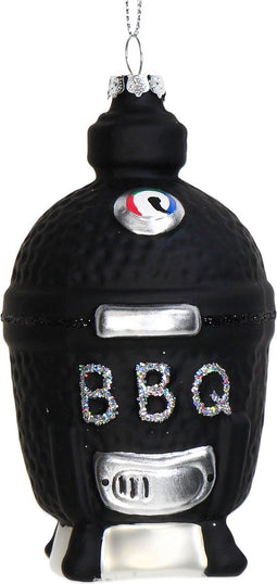 Ornament kerstbal Kamado Glas Zwart 11.9 cm