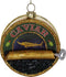 Ornament kerstbal kaviaar glas multi 8.9 cm