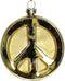 Ornament kerstbal Peace Sign Glas Goud 9.5 cm