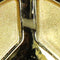 Ornament kerstbal Peace Sign Glas Goud 9.5 cm