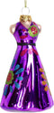 Ornament kerstbal Retro Jurk Glas Paars 12.7 cm