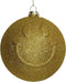 Ornament kerstbal Smiley glas Oranje 10.7 cm