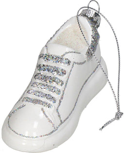 Ornament kerstbal Sportschoen Glas Wit 11 cm