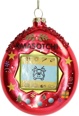 Ornament kerstbal Tamagotchi Glas Rood 11.6 cm