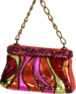 Ornament kerstbal Tas Glas Multi 10.2 cm