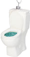 Ornament kerstbal Toiletpot Glas Wit 12.5 cm