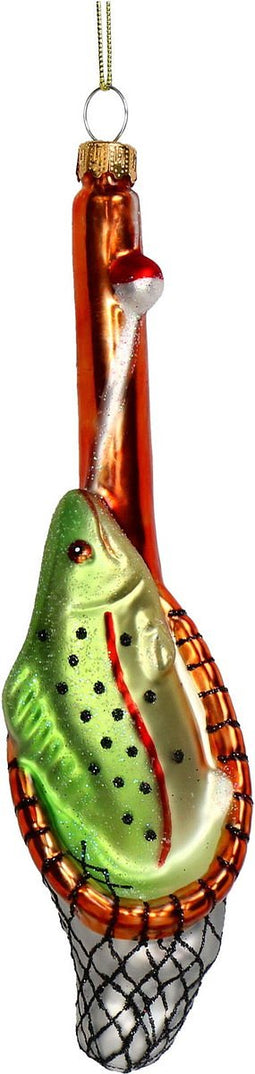 Ornament kerstbal Vissen Glas Multi 16.7 cm