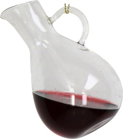 Ornament kerstbal Wijnkaraf Glas Rood 10 cm