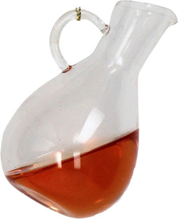 Ornament kerstbal Wijnkaraf Glas Roze 10 cm