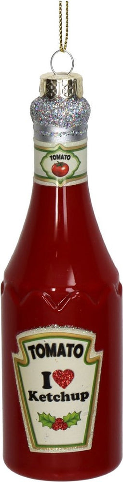 Ornament Ketchup Glas Rood 14cm