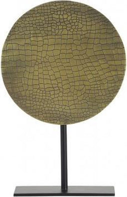 Ornament op voet Ø25x38 cm CASIM ant brons croco-mat zwart 1
