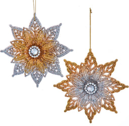 Ornament plastic poinsetta l12cm