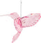Ornament pvc kolibri h7 cm glitter/roze