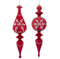 Ornament rood wit plastic h8 cm