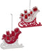 Ornament rood wit plastic h9 cm