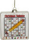 Ornament Sudoku bord glas Rood 9.5cm