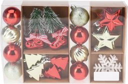 Ornamenten set kerst 22 stuks kerstversiering I