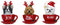 Ornaments dog in cup 3 ass poly
