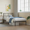 vidaXL - Bedframe - met - hoofdbord - metaal - zwart - 100x200 - cm