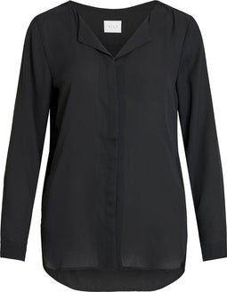 VILA VILUCY LS SHIRT - Doorknoop blouse - V-hals - XS