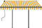 vidaXL - Luifel - handmatig - uittrekbaar - met - LED - 3x2,5 - m - geel - en - wit