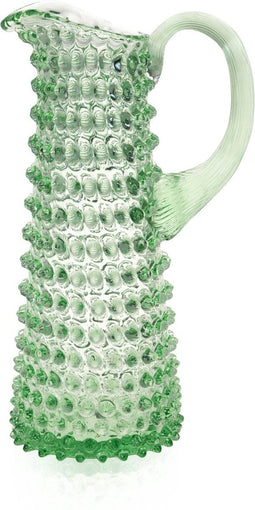 Anna Von Lipa Waterkan Waterkaraf Glas Schenkkan Dots Hobnail Eiffel 1L - Licht Groen