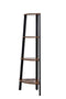 Hoekkast Stoer metaal hout industrieel design boekenkast 125 cm hoog zwart