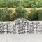 vidaXL - Schanskorven - 14 - st - gewelfd - 200x50x80/100 - cm - ijzer