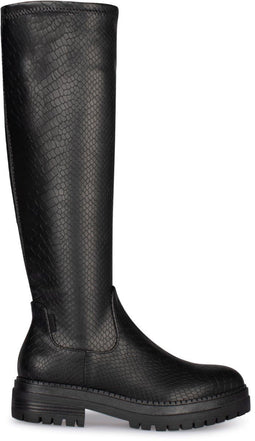 POSH by Poelman Cybele - Hoge stretch laarzen - Snakeprint - Zwart