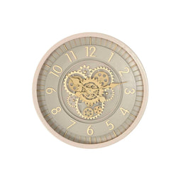 Muurklok Home ESPRIT Beige Gouden Kristal Ijzer 46 x 8,5 x 46 cm
