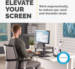 Fellowes Monitorstandaard - Verstelbaar in 5 hoogtes - Grafietgrijs