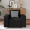vidaXL - Zwarte - Faux - Leer - Zetel - - - 59 - cm