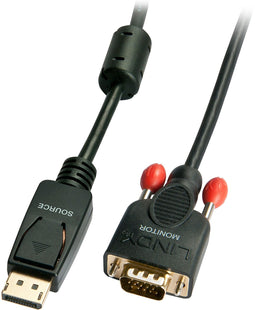 Lindy 41942 - Adapter DisplayPort naar VGA - 2 m - Zwart