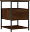 vidaXL - Nachtkastje - 40x42x56 - cm - bewerkt - hout - bruin - eikenkleur