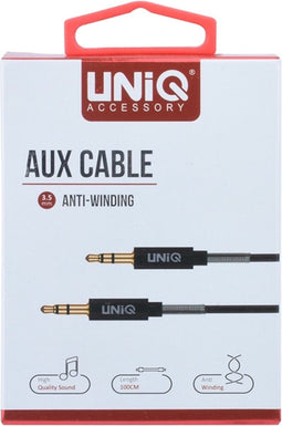 UNIQ Accessory Audiokabel Anti-Winding AUX - Zilver