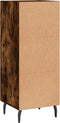 vidaXL - Dressoir - 34,5x34x90 - cm - bewerkt - hout - gerookt - eiken