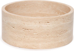 MOOISA - Fruitschaal - Travertine 24x10cm - rond marmer dienblad - vierkant marmer dienblad - decoratie schaal - tapasplank - serveerplank